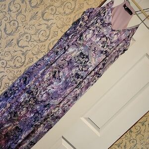 Leslie Fay Purple Sheath Dress Long Sleeve V-Neck